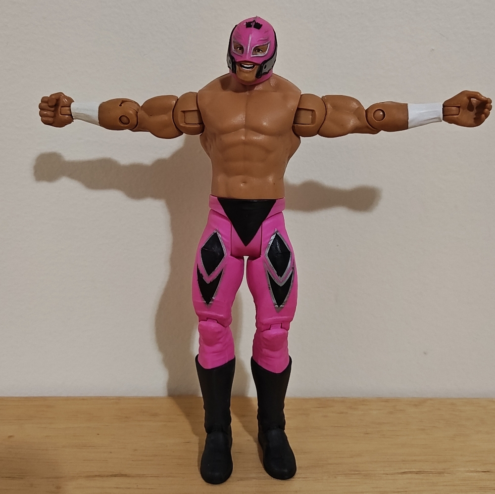 Pink and Black Wrestling Action Figure